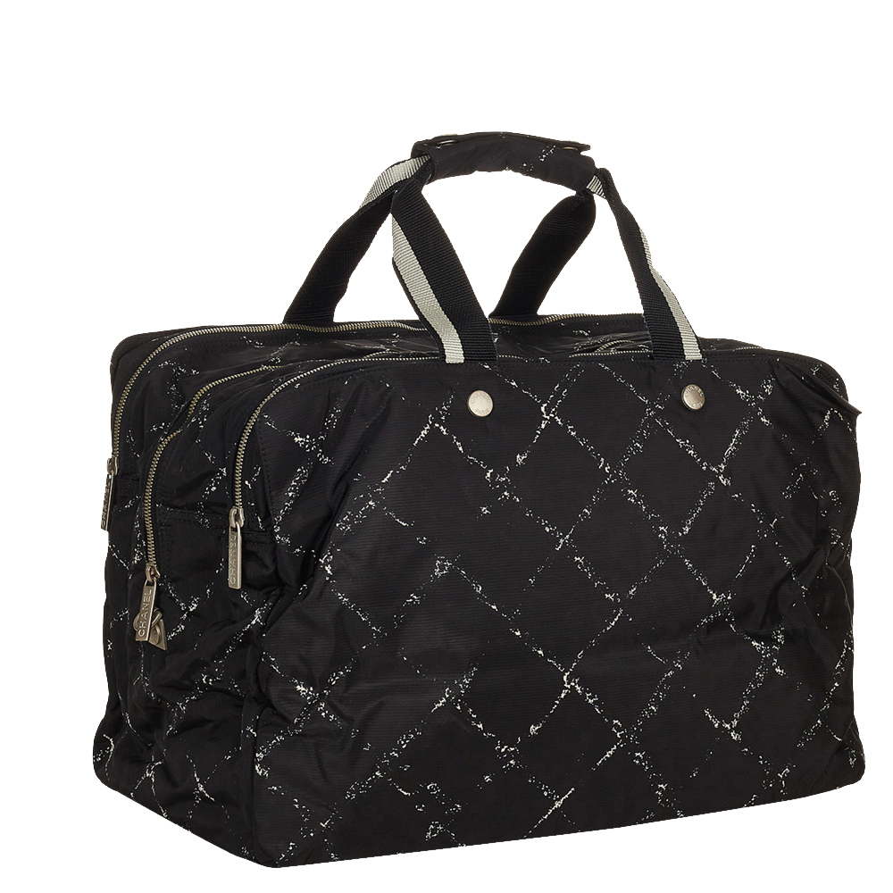 

Chanel Black Nylon Travel Line Duffel Bag