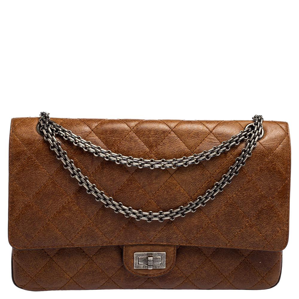 Pre-owned Chanel Brown Quilted Leather 2.55 Reissue Classic 226 Flap Bag