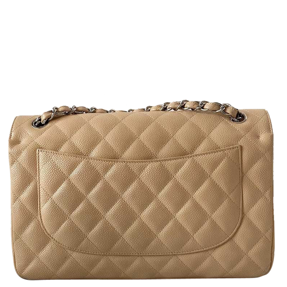 

Chanel Beige Caviar Leather Jumbo Classic Double Flap Bag