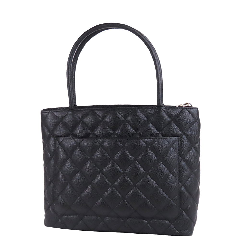 

Chanel Black Caviar Leather Medallion Tote Bag