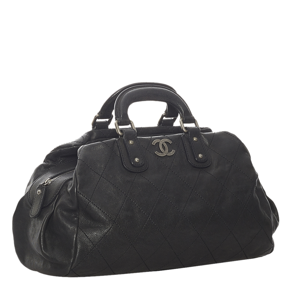 

Chanel Black Caviar Leather Outdoor Ligne Bowler Bag