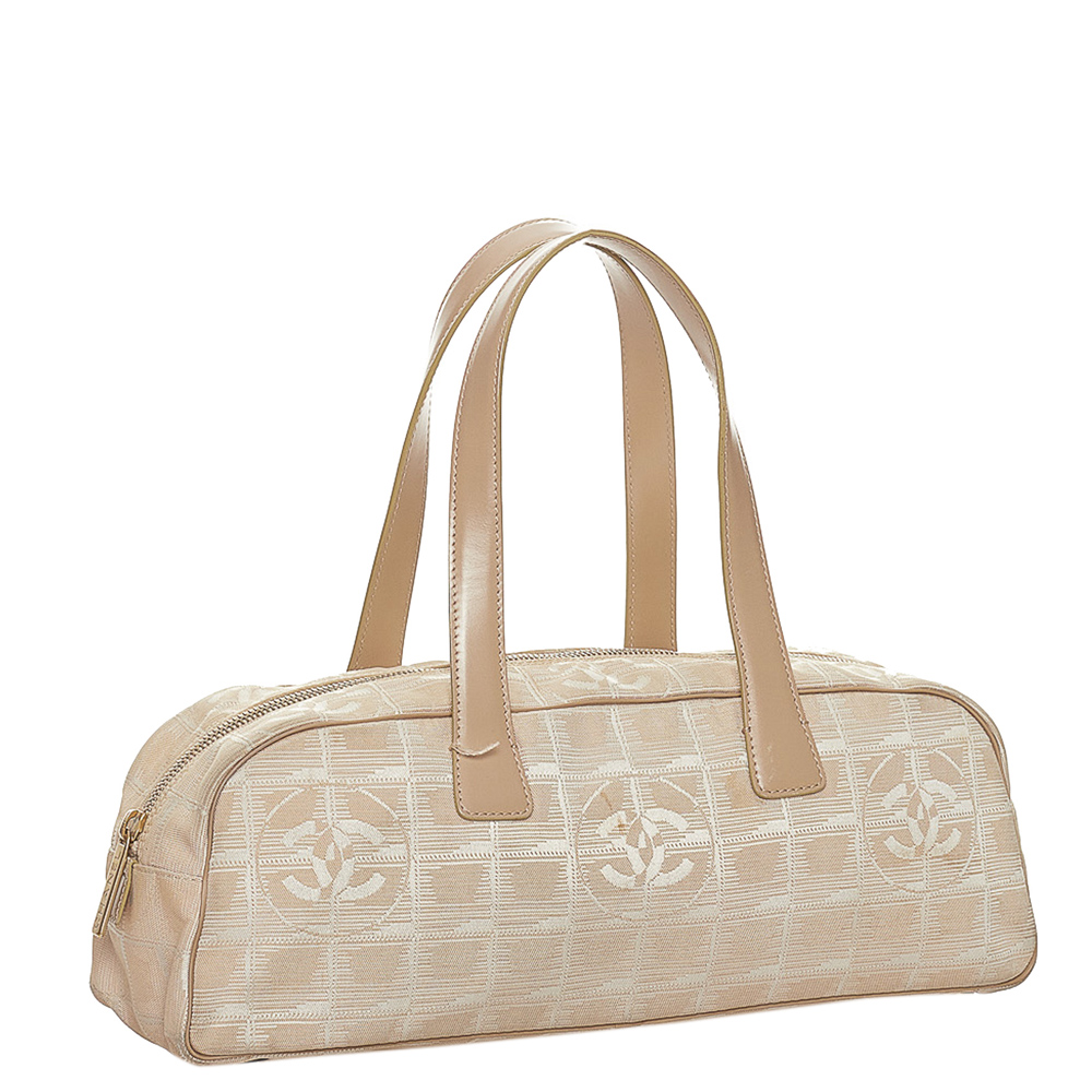 

Chanel Brown/Beige Canvas Fabric New Travel Line Duffel Bag