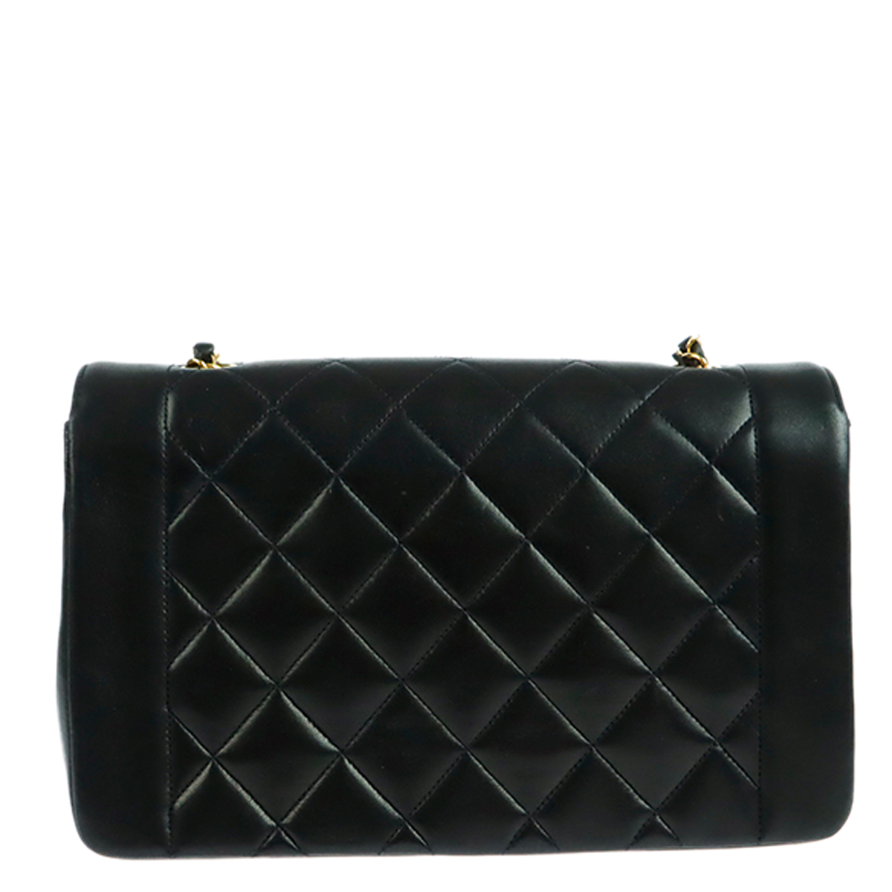 

Chanel Black Leather Diana Flap Bag