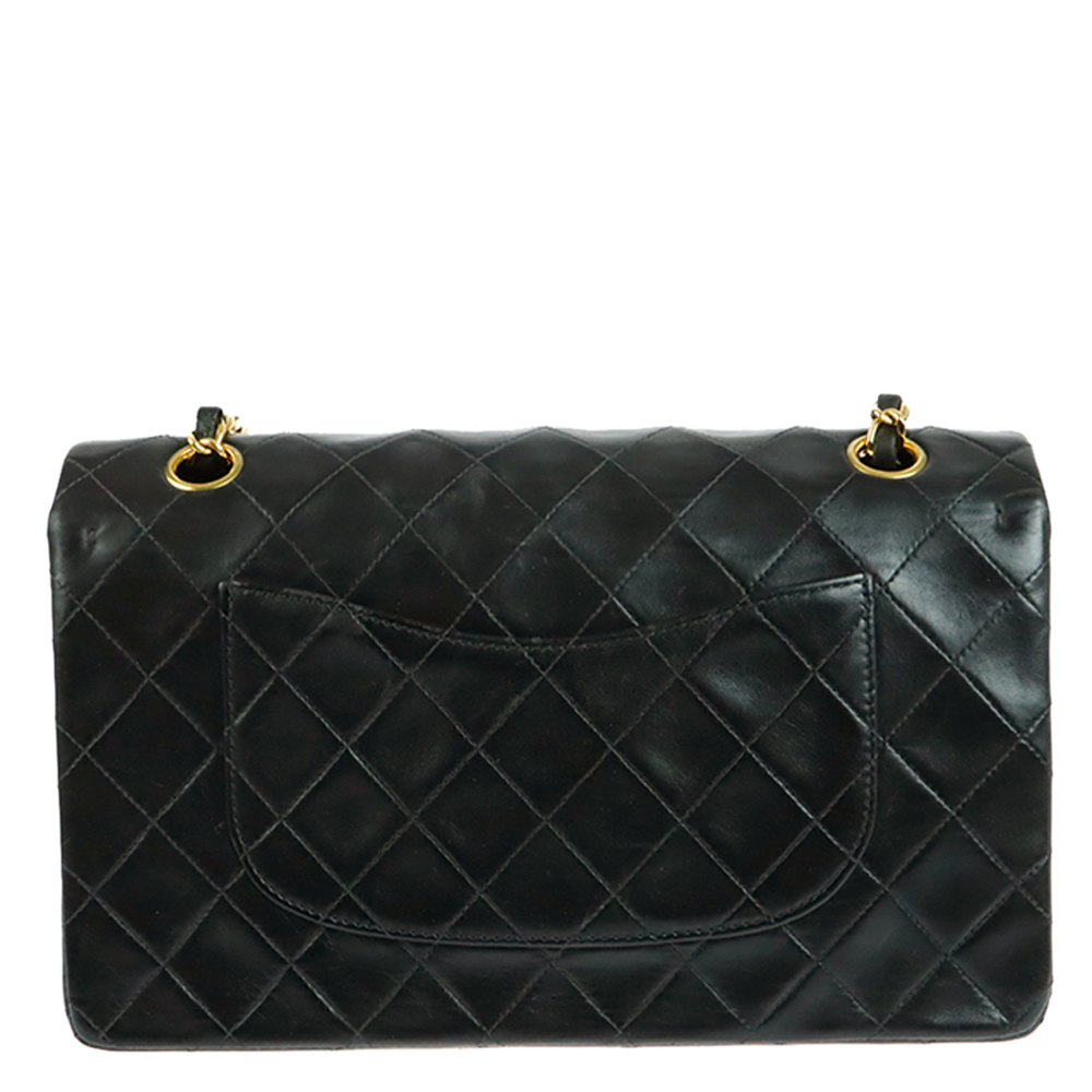 

Chanel Black Quilted Leather Vintage Double Flap Bag