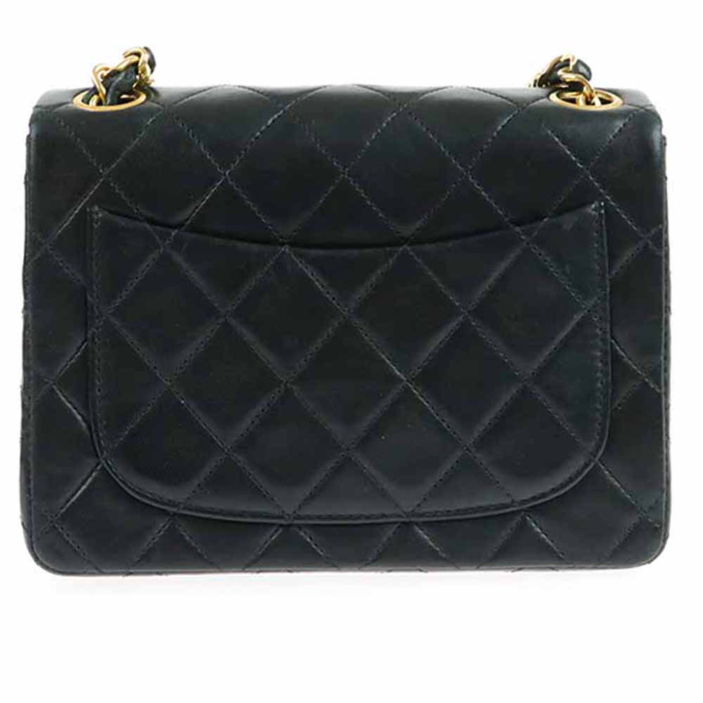 

Chanel Black Leather Vintage Square Mini Flap Bag