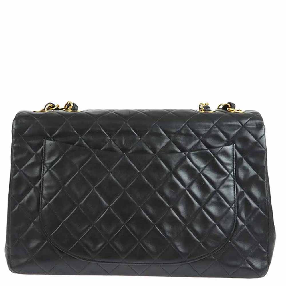 

Chanel Black Leather Vintage Single Flap Bag