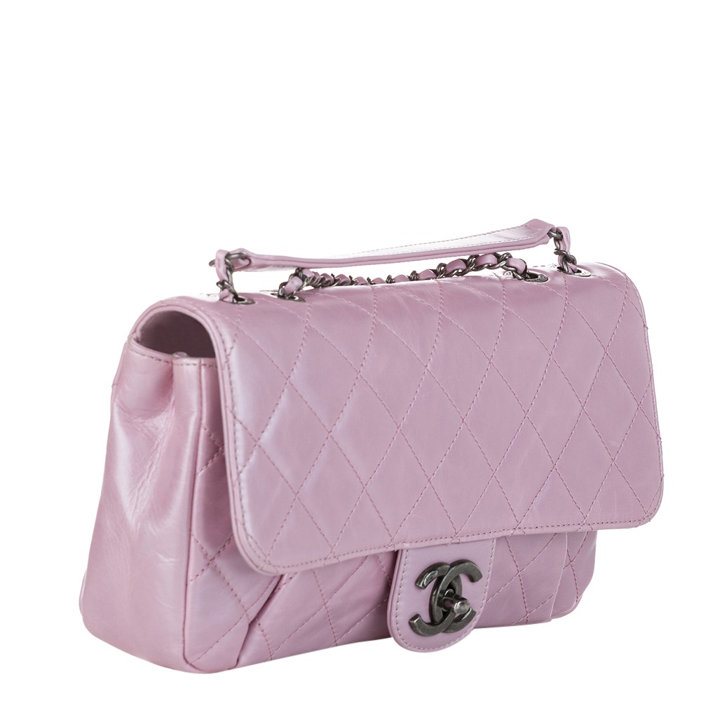 

Chanel Pink/Light Pink CC Timeless Lambskin Leather Single Flap Bag