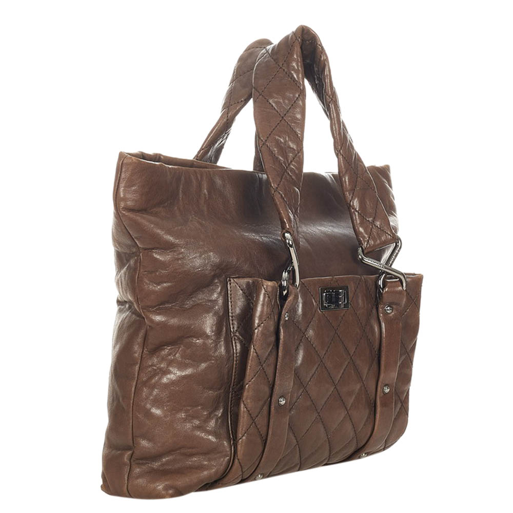 

Chanel Chocolate Brown calfskin Leather 8 Knots Tote Bag