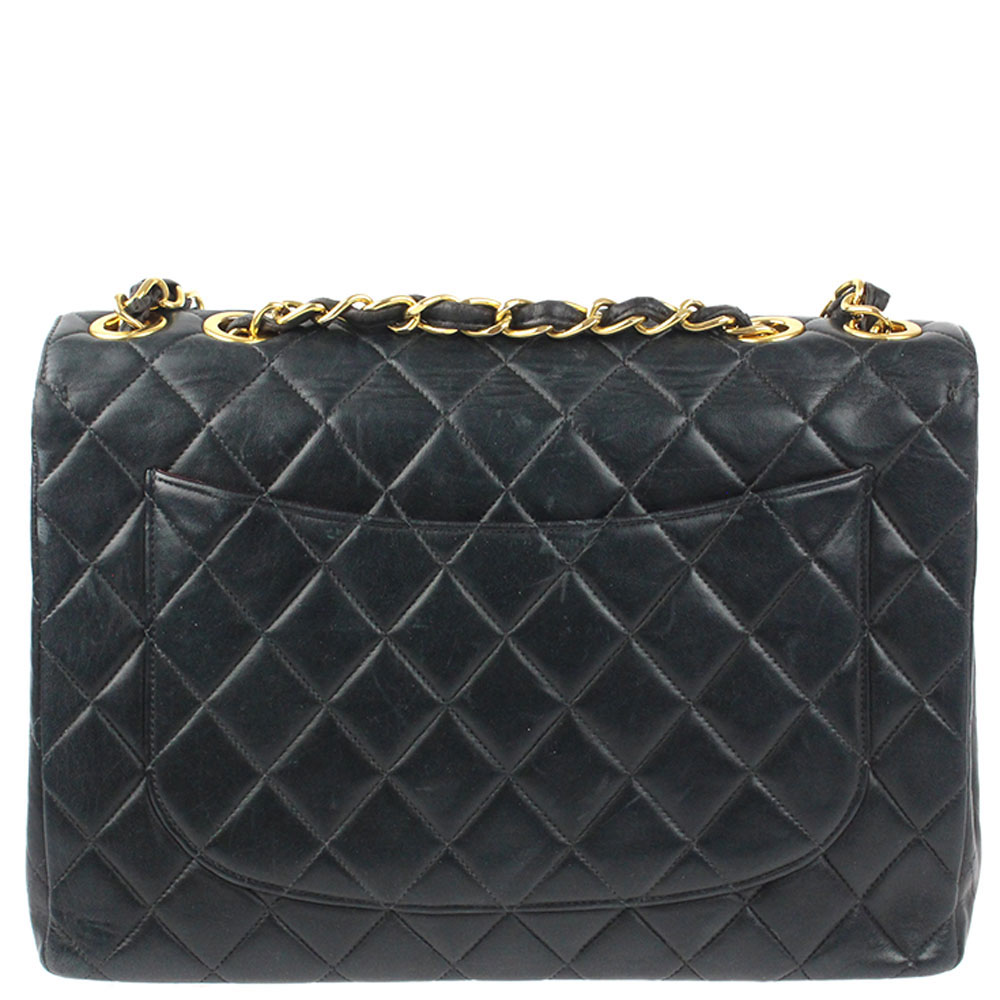 

Chanel Black Leather Vintage Single Flap Bag
