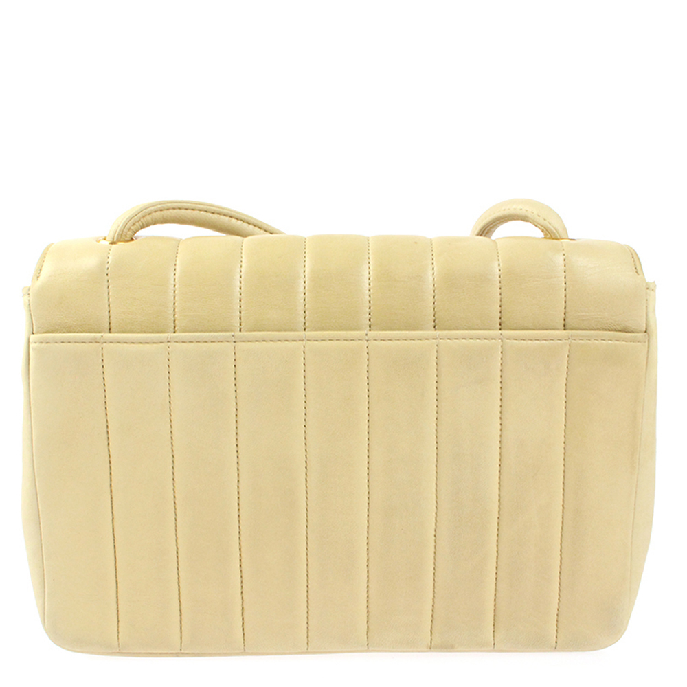 

Chanel Yellow Leather Vintage Flap Bag