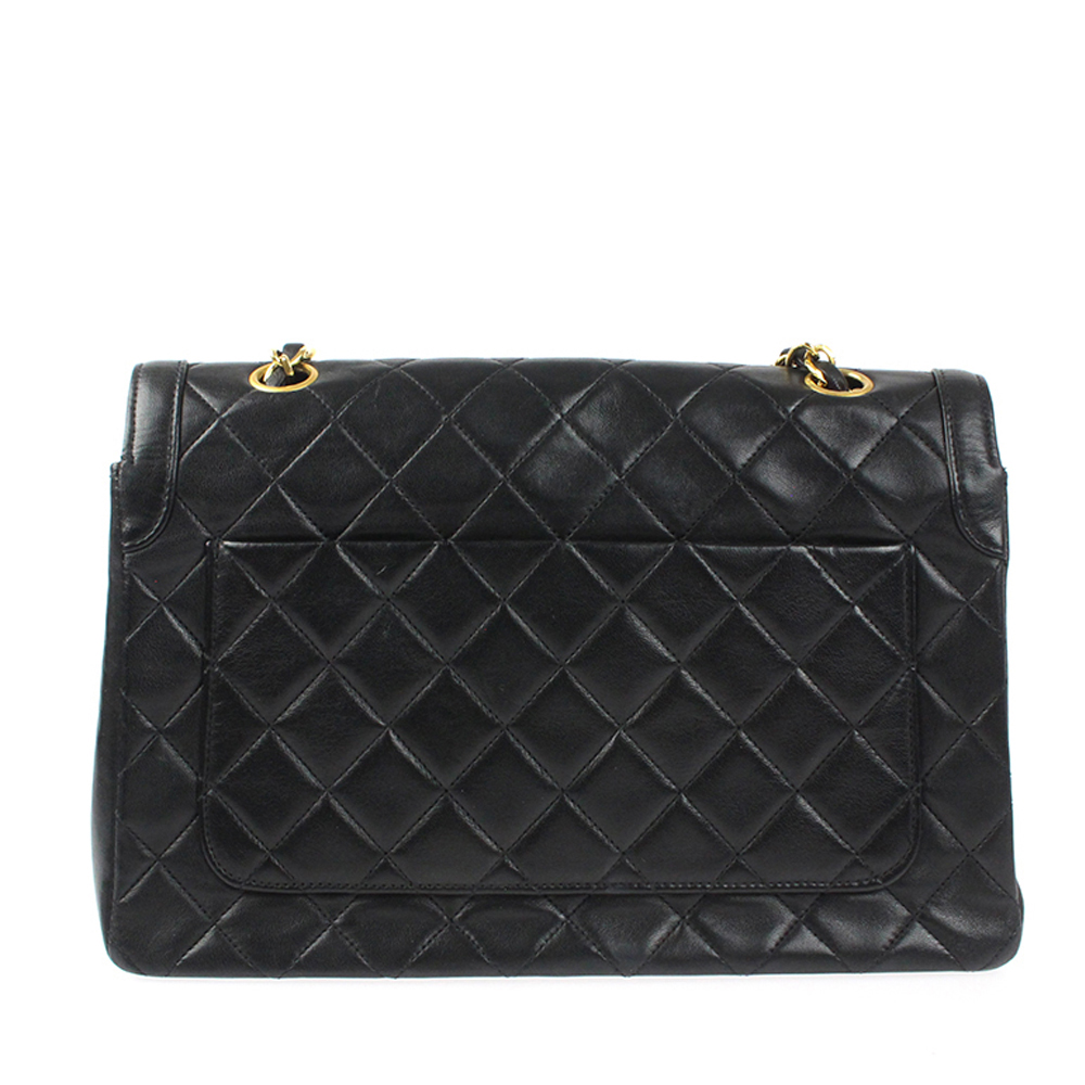 

Chanel Black Leather Vintage Flap Bag