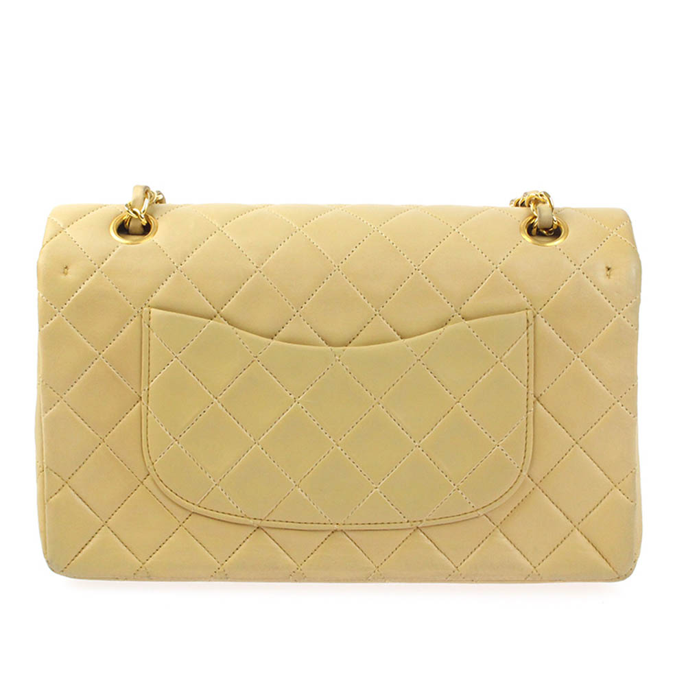 

Chanel Beige Leather Vintage Double Flap Bag