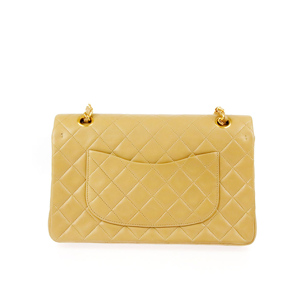 

Chanel Beige Leather Classic Double Flap Bag