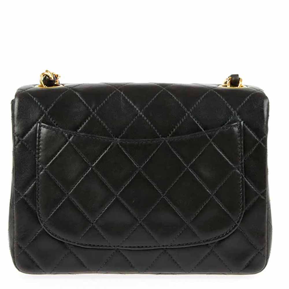 

Chanel Black Leather Classic Square Mini Flap Bag