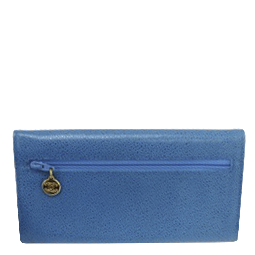 

Chanel Blue CC Caviar Leather Long Wallet