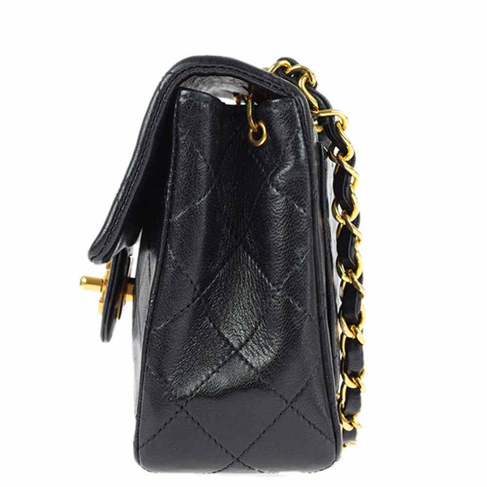 

Chanel Black Leather Classic Square Mini Flap Bag