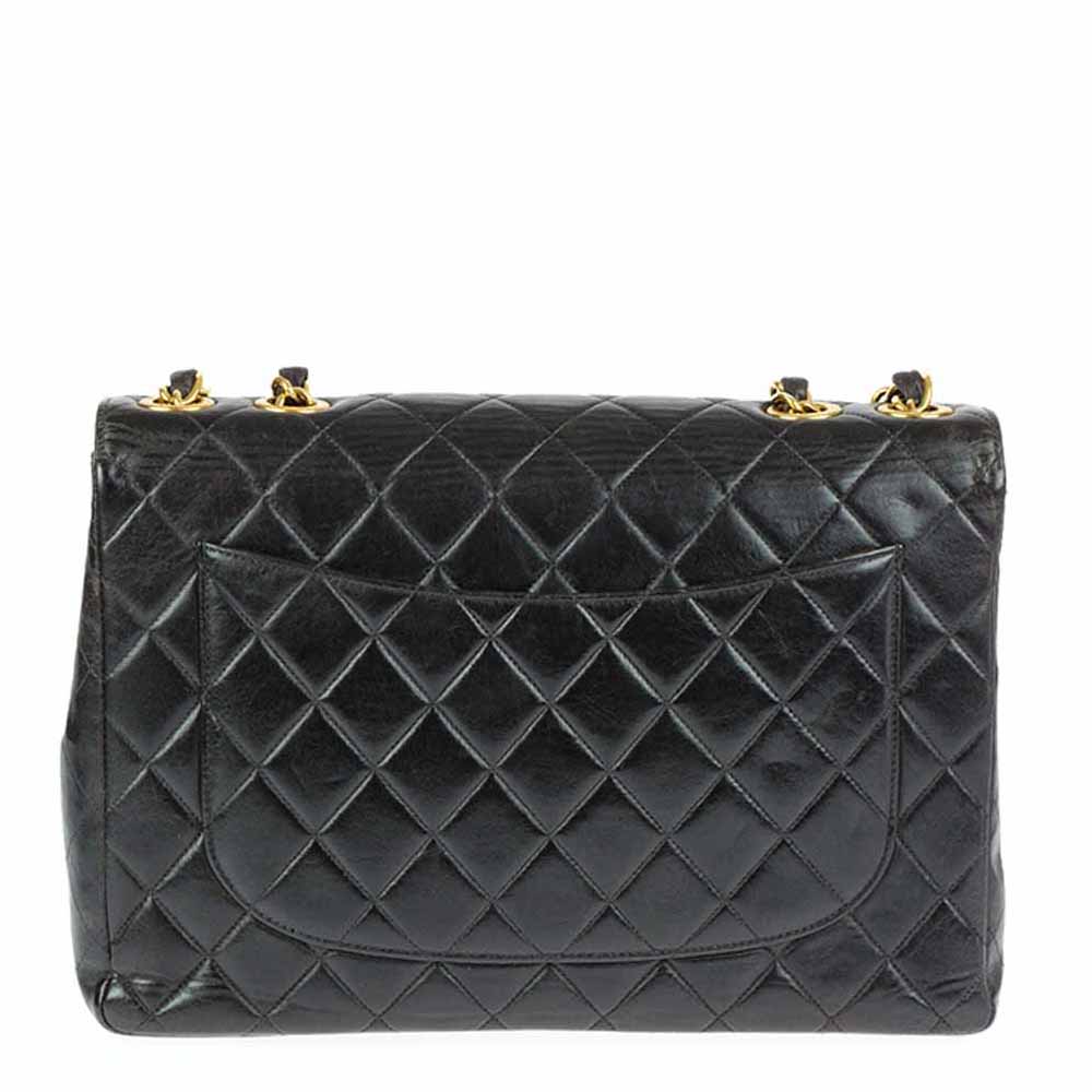 

Chanel Black Leather Vintage Flap Bag