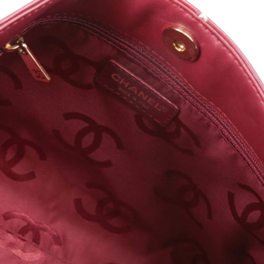 

Chanel Red Leather Wild Stitch Clutch Bag