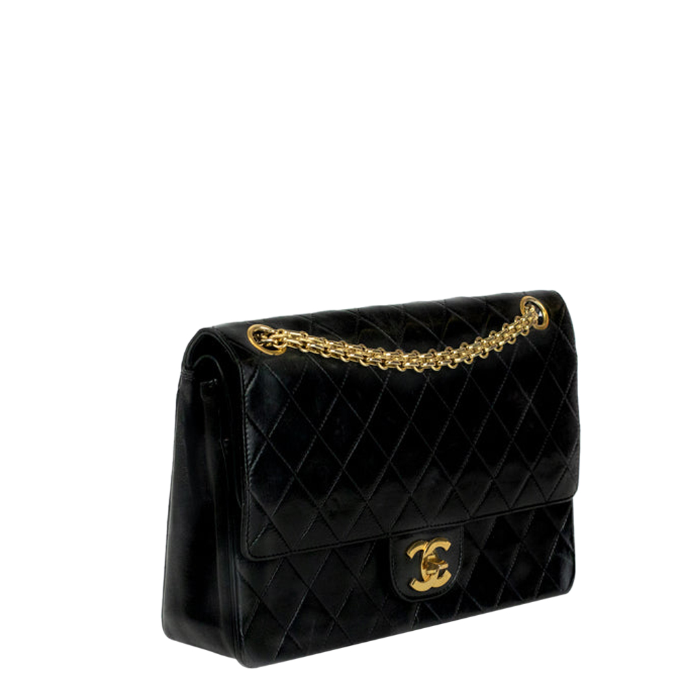 

Chanel Black Leather Vintage Double Flap Bag
