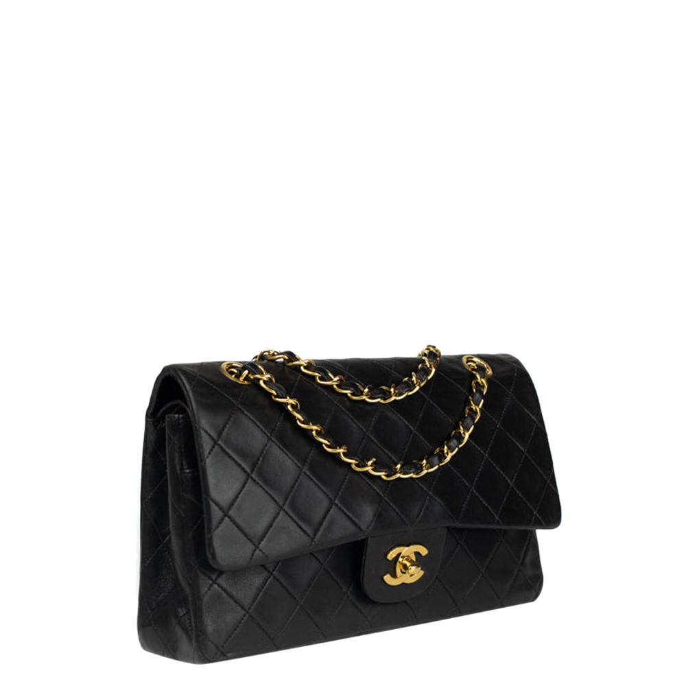 

Chanel Black Leather Vintage Double Flap Bag