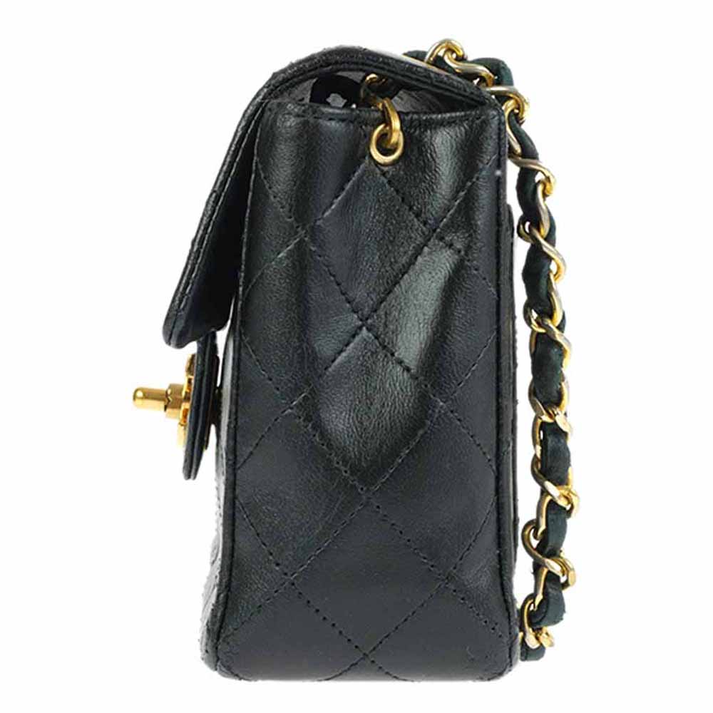 

Chanel Black Leather Classic Square mini Flap Bag