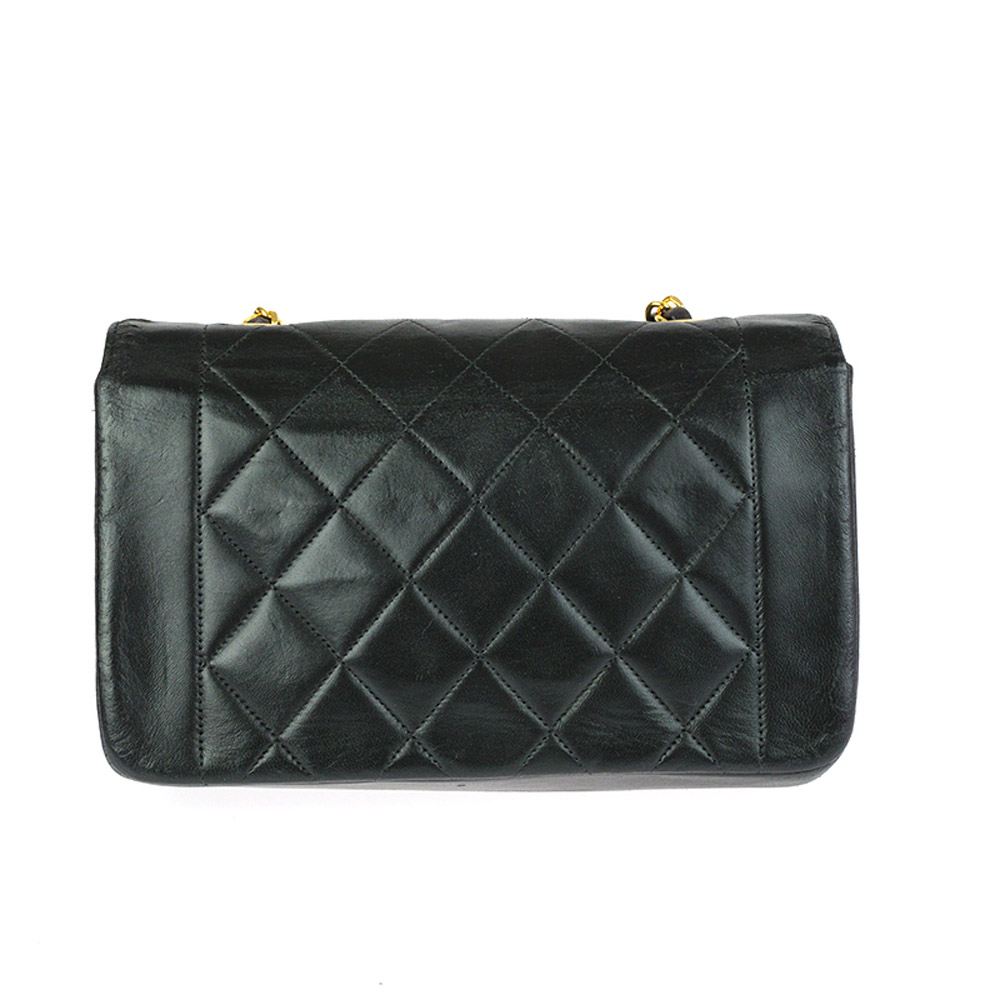 

Chanel Black Leather Diana Flap Bag
