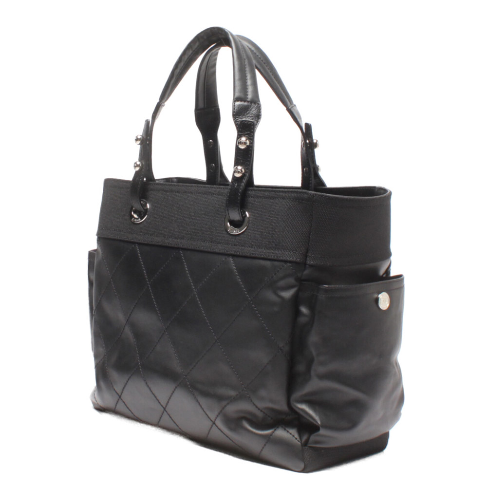 

Chanel Black Canvas Paris Biarritz Tote Bag