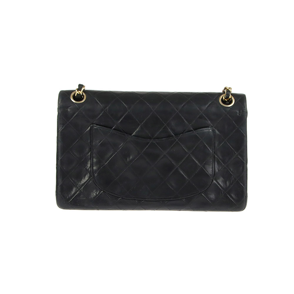 

Chanel Black Leather Vintage Double Flap Bag