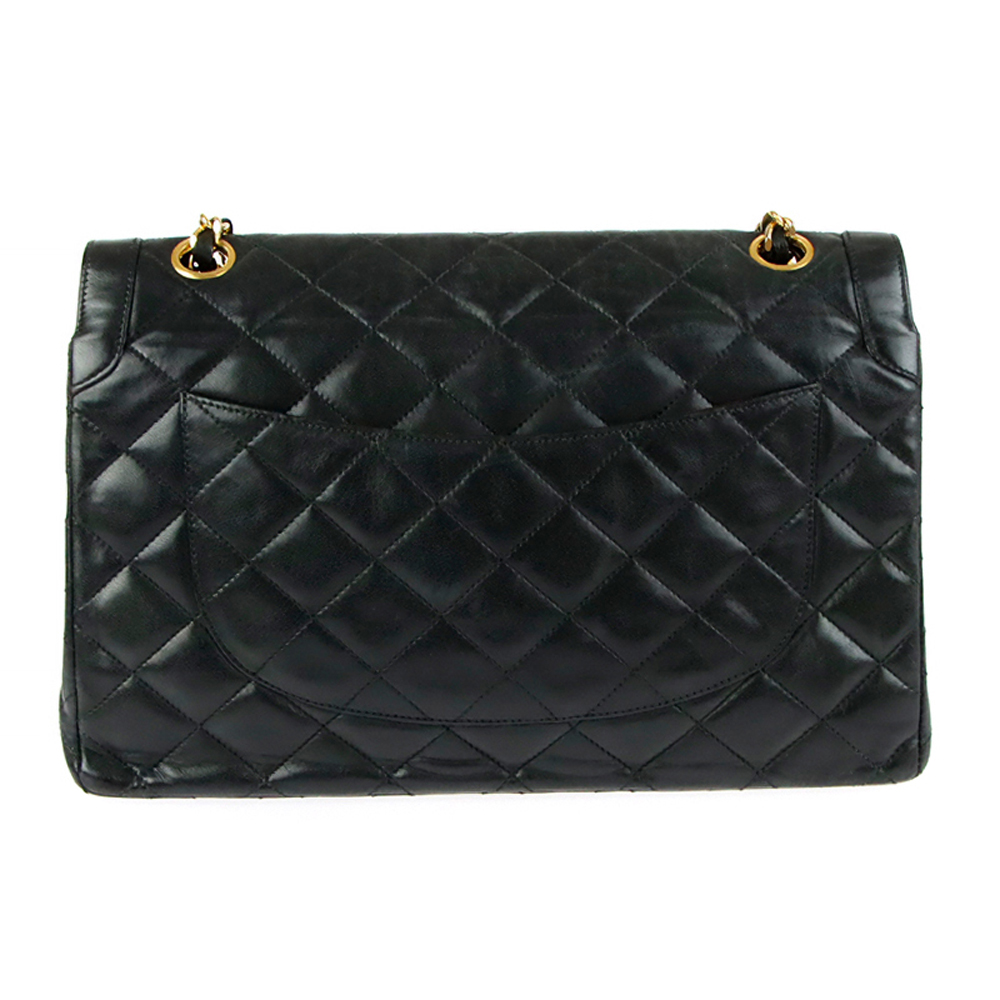 

Chanel Black Leather Vintage Double Flap Bag