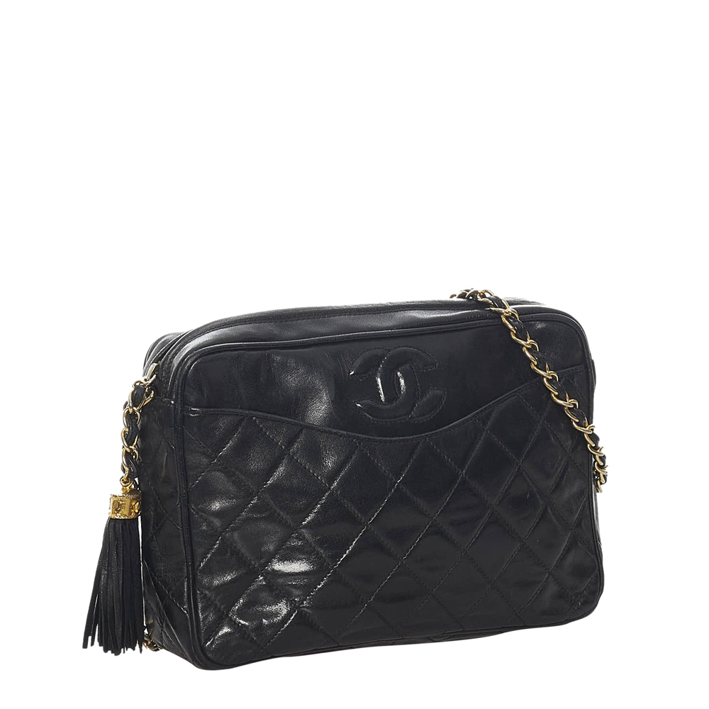 

Chanel Black Lambskin Leather Camera Shoulder Bag