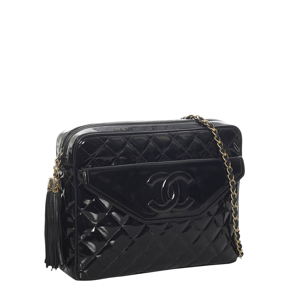 

Chanel Black Leather Matelasse Crossbody Bag