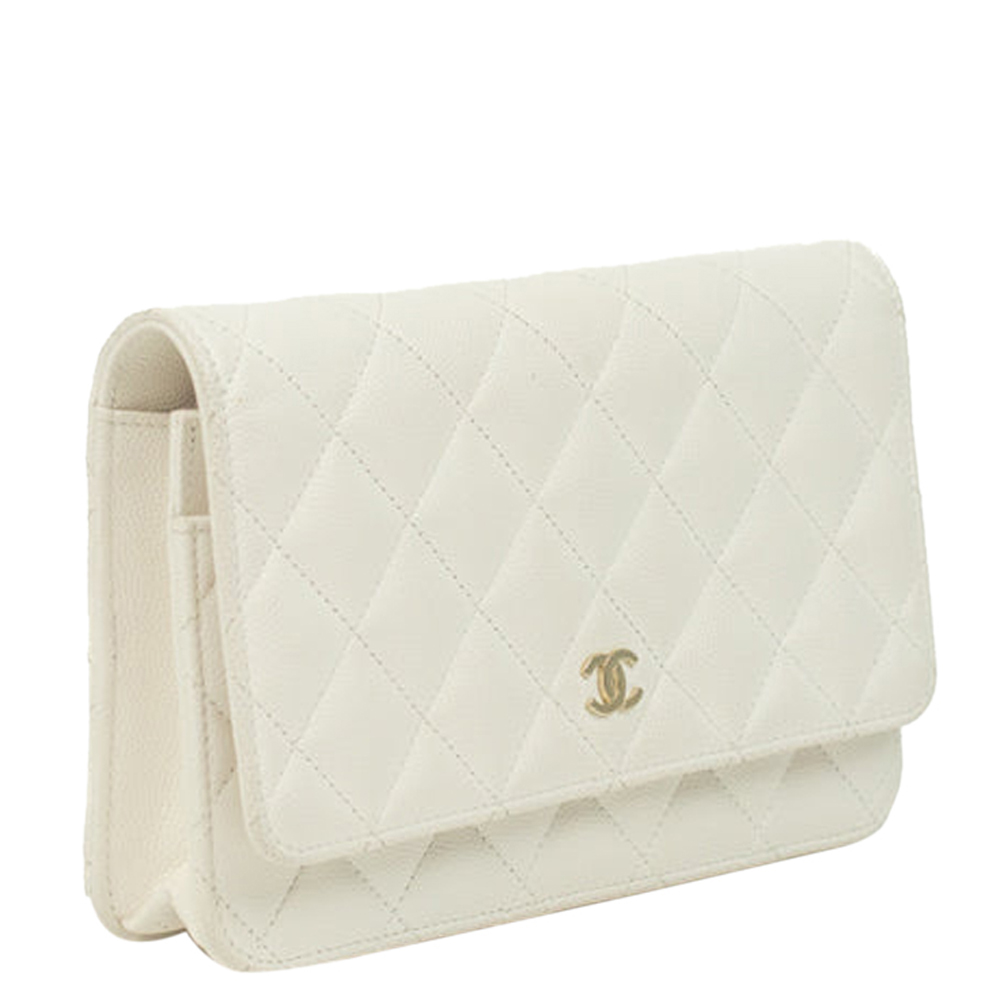 

Chanel White Leather WOC Clutch Bag