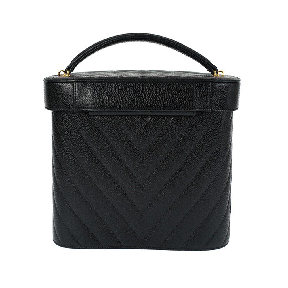 

Chanel Black Leather Vintage 90's Vanity Case Bag