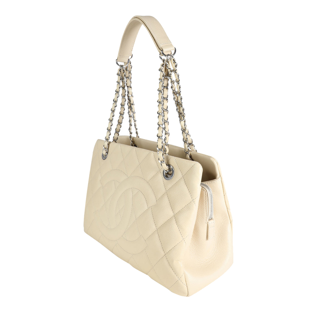 

Chanel Light Beige Quilted Caviar Leather Petite Timeless Tote Bag