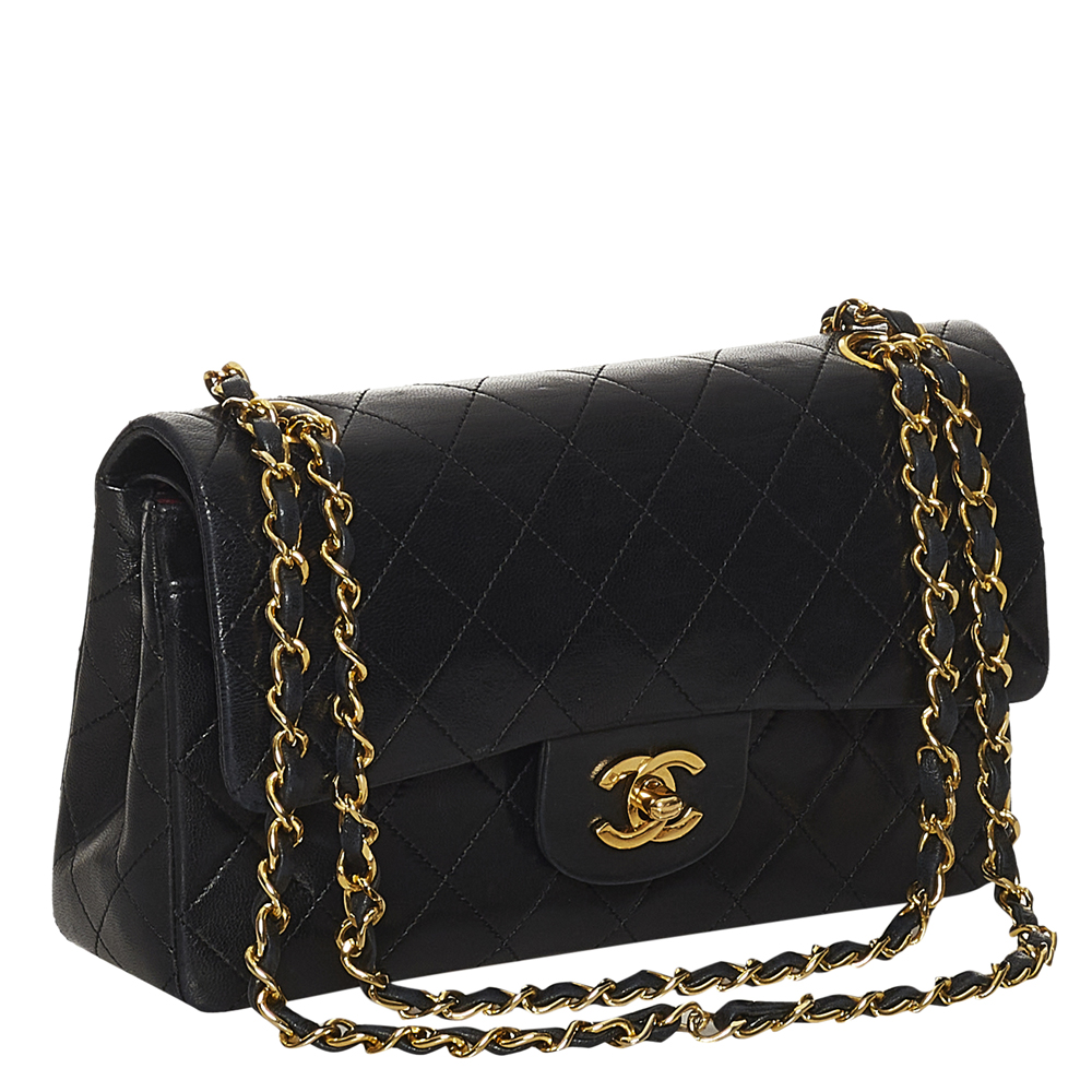 

Chanel Black Quilted Lambskin Leather Classic Double Flap Bag