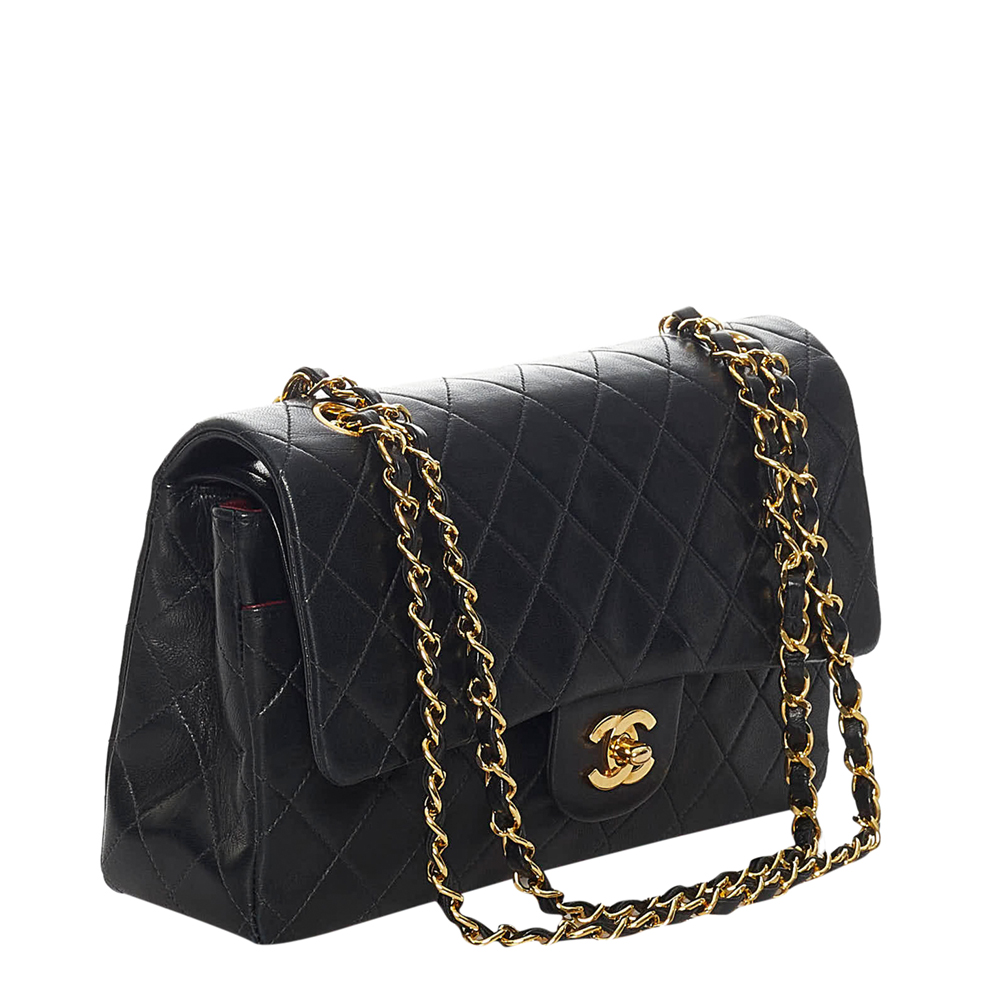 

Chanel Black Quilted Lambskin Leather Classic Double Flap Bag