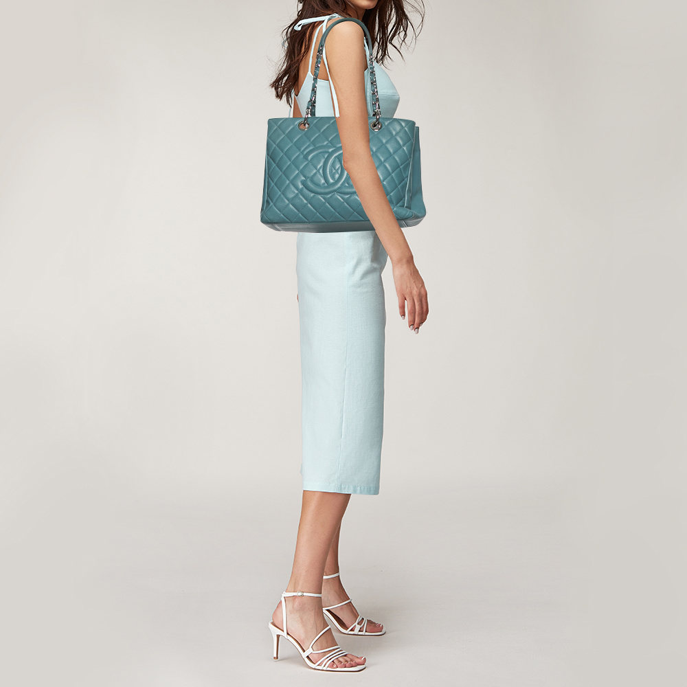 

Chanel Blue Quilted Caviar Leather Grand Shopper Tote