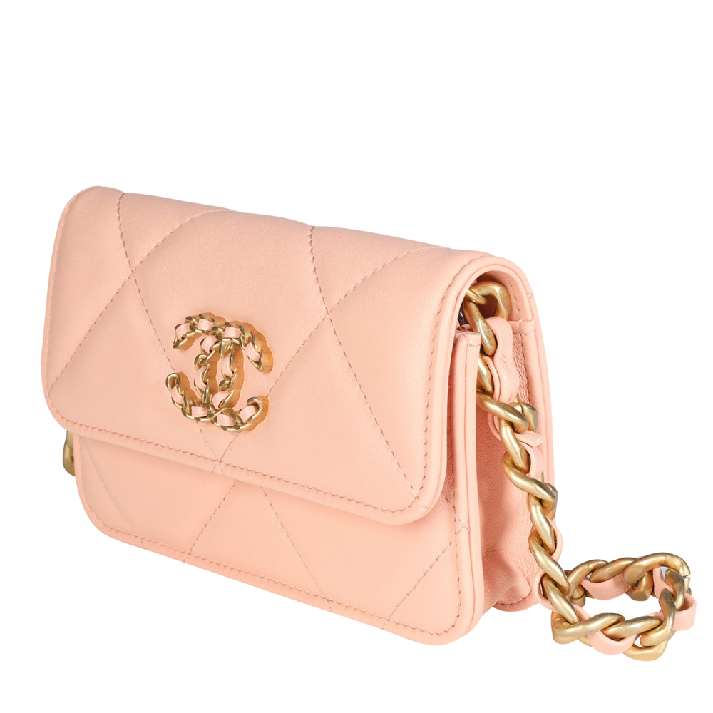 

Chanel Pink Quilted Lambskin Leather 19 Mini Flap Bag
