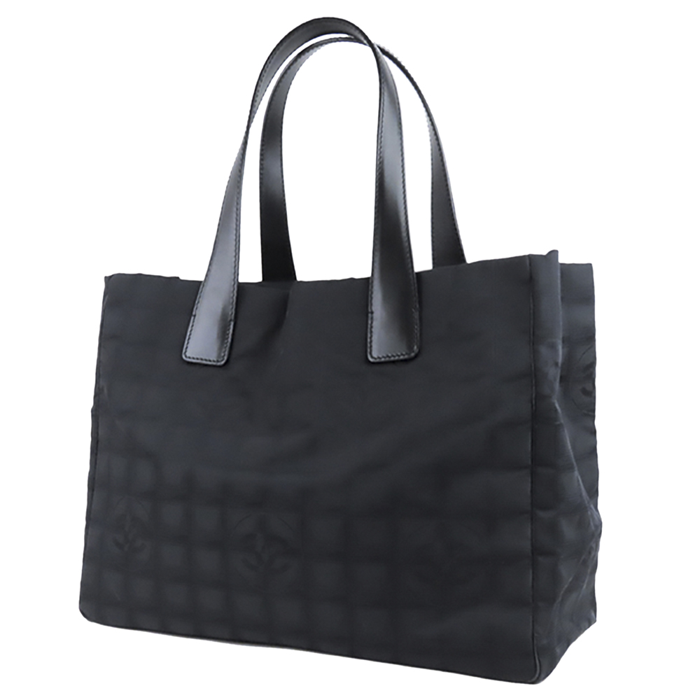 

Chanel Black Nylon Fabric New Travel Line Tote Bag