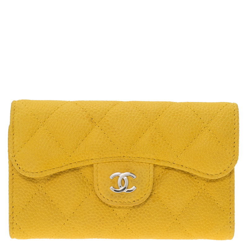 Chanel Yellow Calfskin iPhone 5 Case and Card Holder