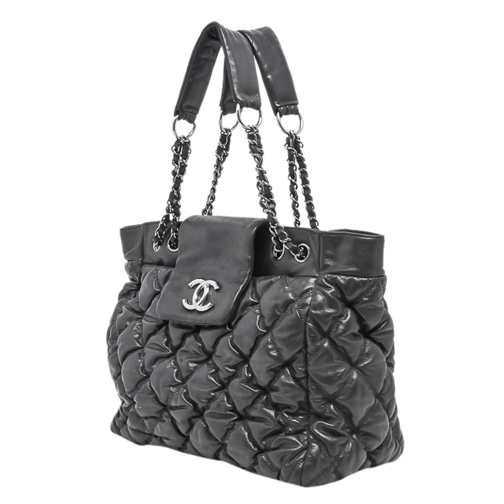 

Chanel Black Quilted Leather Bubble Tote Bag