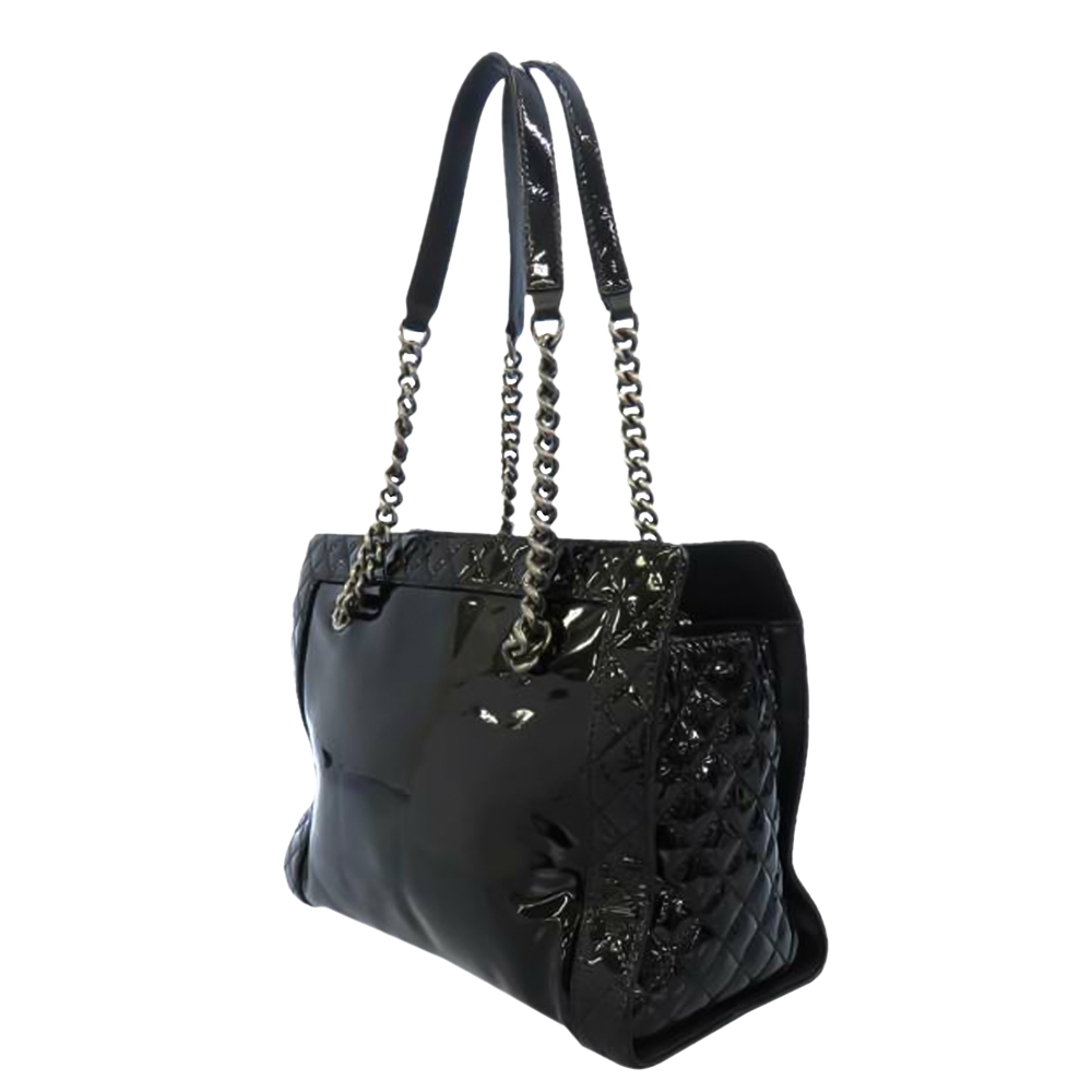 

Chanel Black Vintage Boy Patent Leather Tote Bag