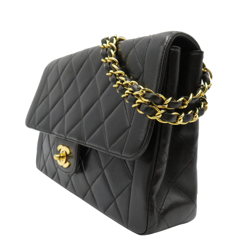 

Chanel Black Matelasse Leather Vintage Flap Bag