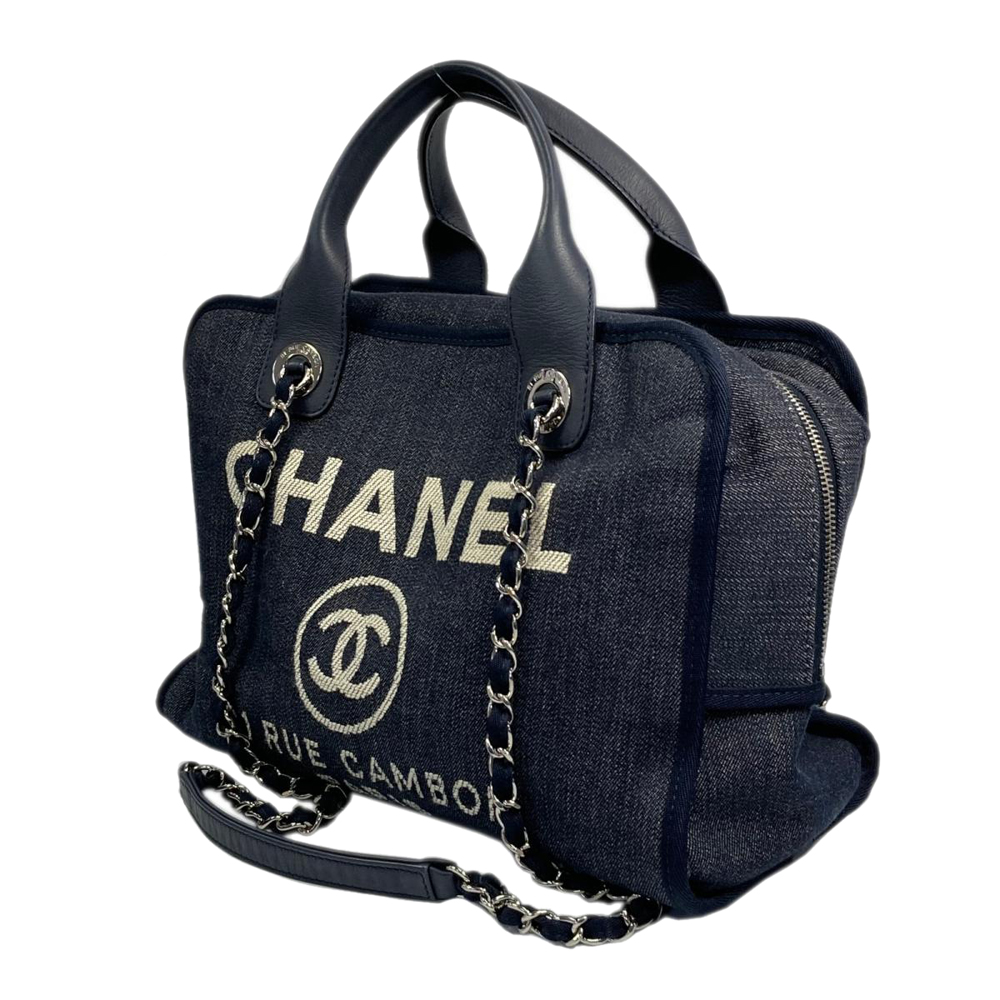 

Chanel Blue Canvas Deavuille Small Bowling Bag