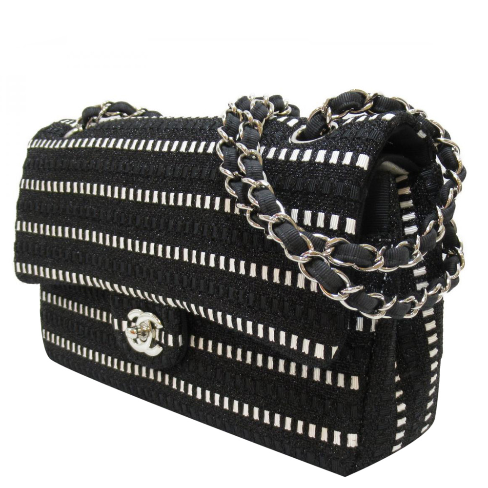 

Chanel Black/White Tweed Vintage Double Flap Bag
