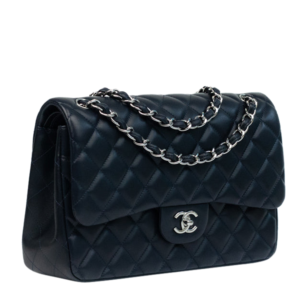 

Chanel Black Leather Classic Jumbo Double Flap Bag