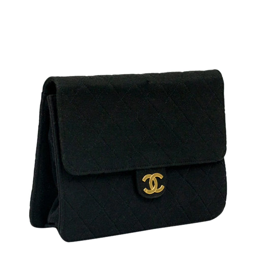 

Chanel Black Jersey Vintage Flap bag