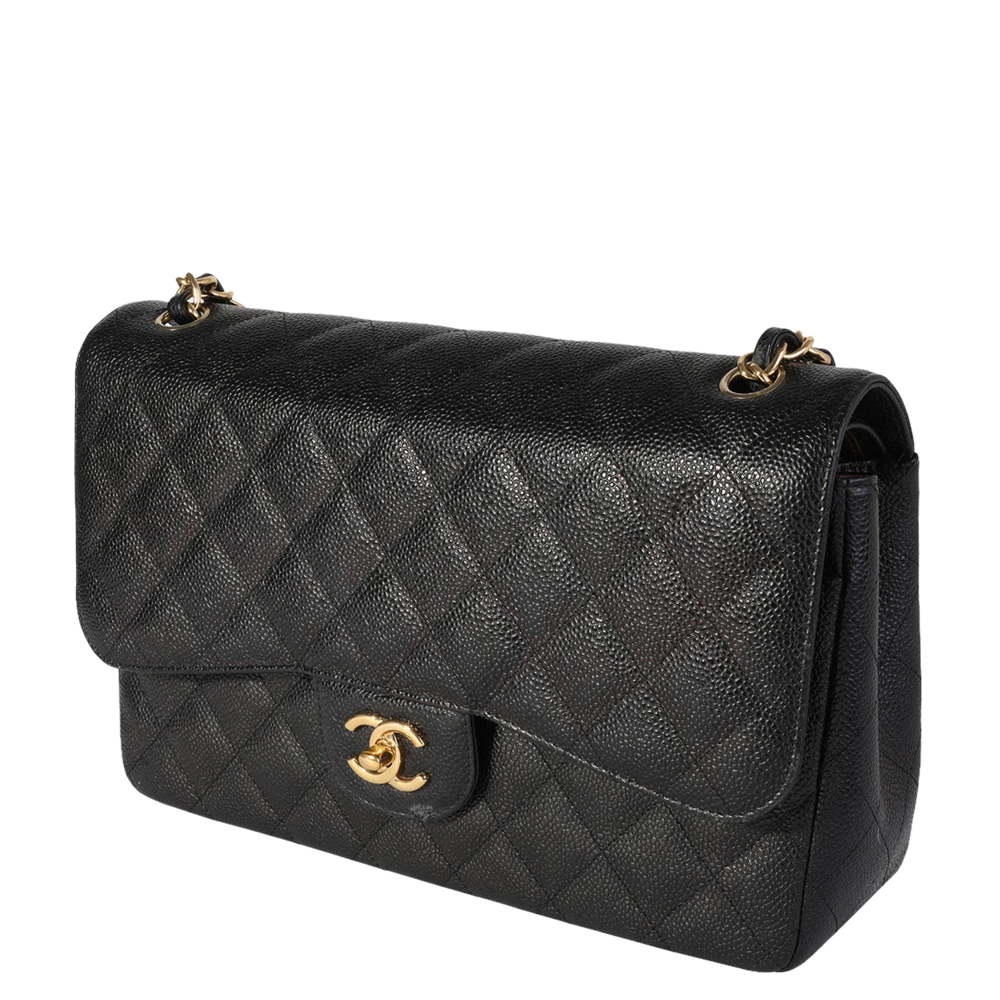 

Chanel Black Caviar Leather Jumbo Classic Double Flap Bag