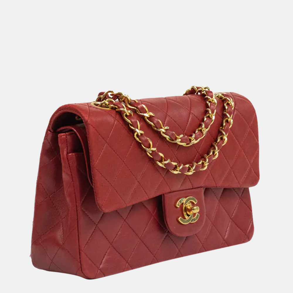 

Chanel Red Leather Classic Double Flap Bag