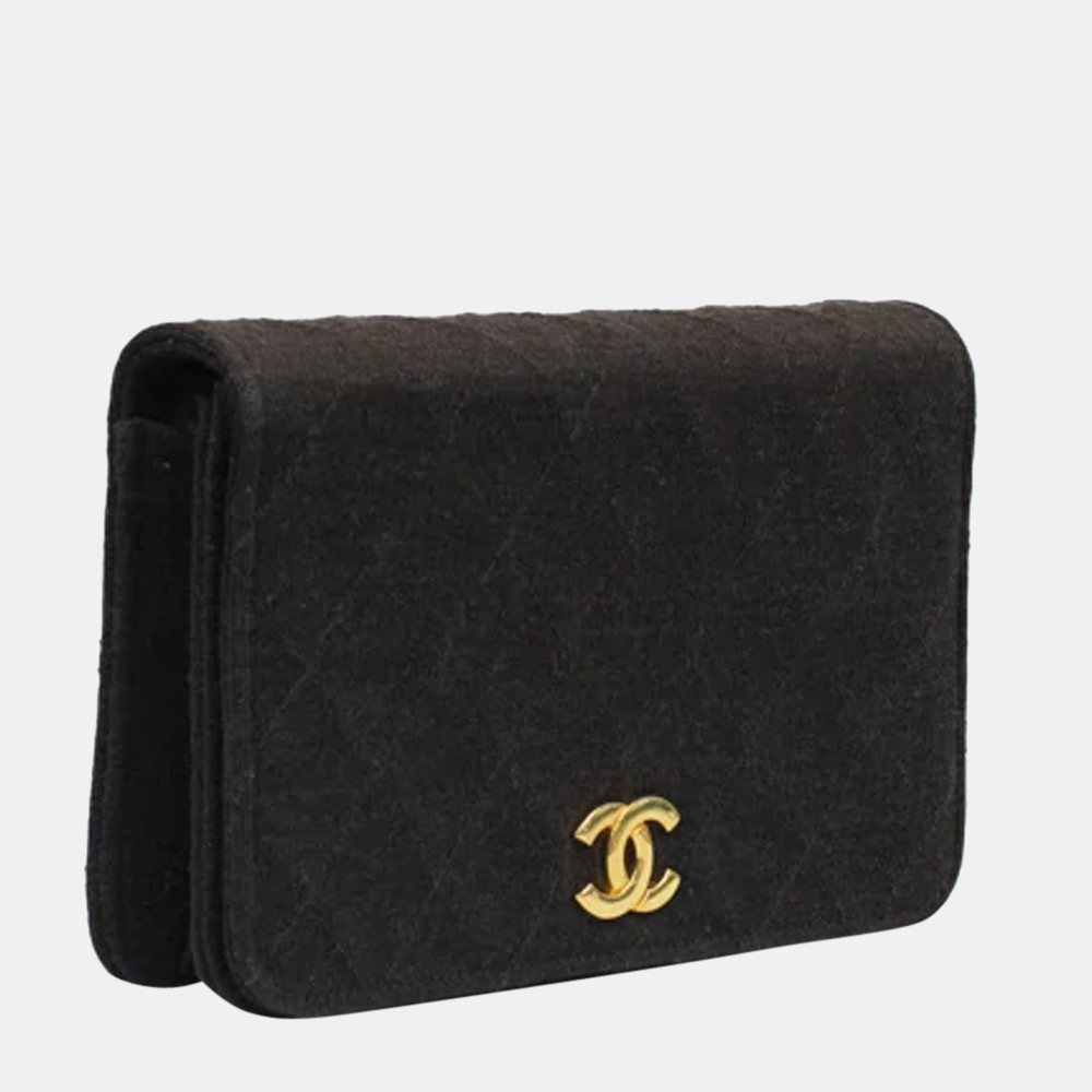 

Chanel Dark Brown Jersey Vintage Clutch Flap Bag